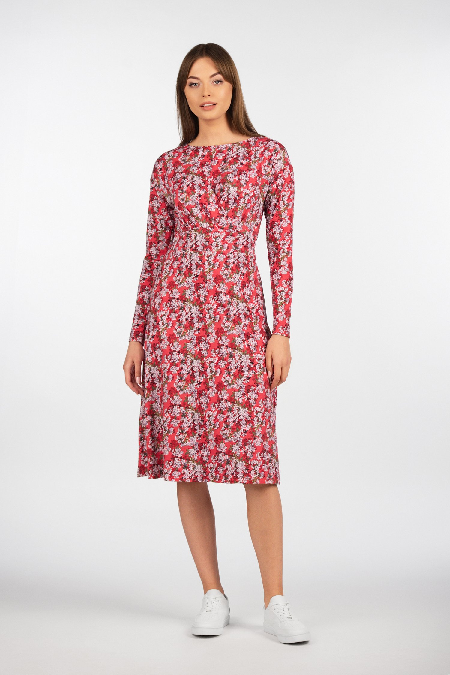 Suknelė su šukuotine medvilne ir modalu