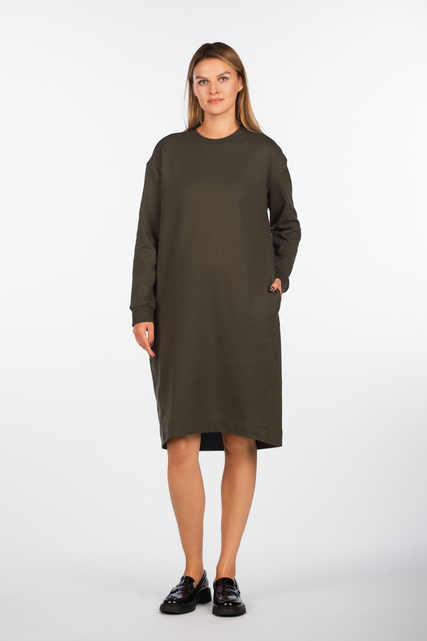 Suknelė su šukuotine medvilne