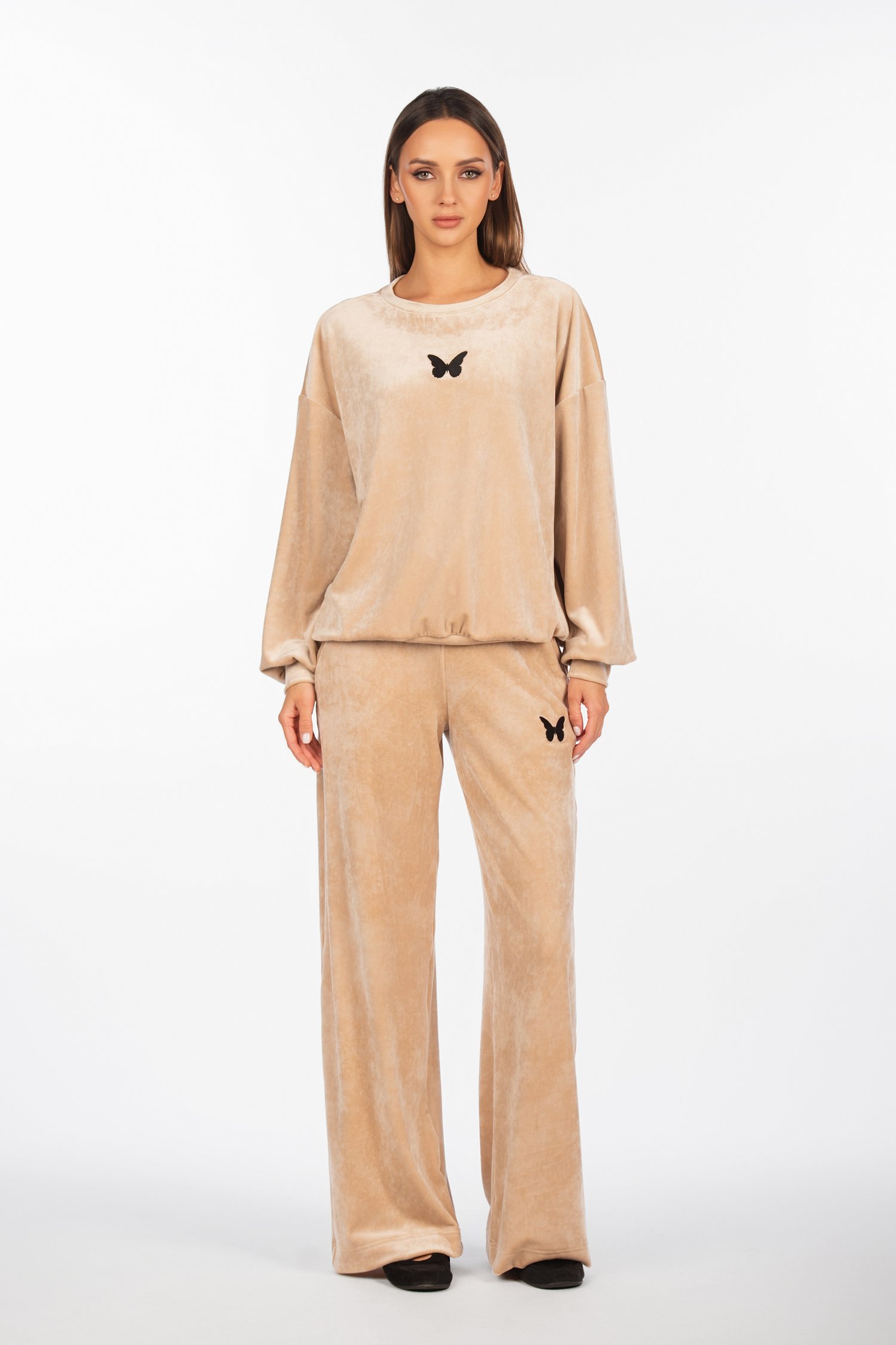 Veliūrinės kelnės su kišenėmis "A. Kuzmickaitė"