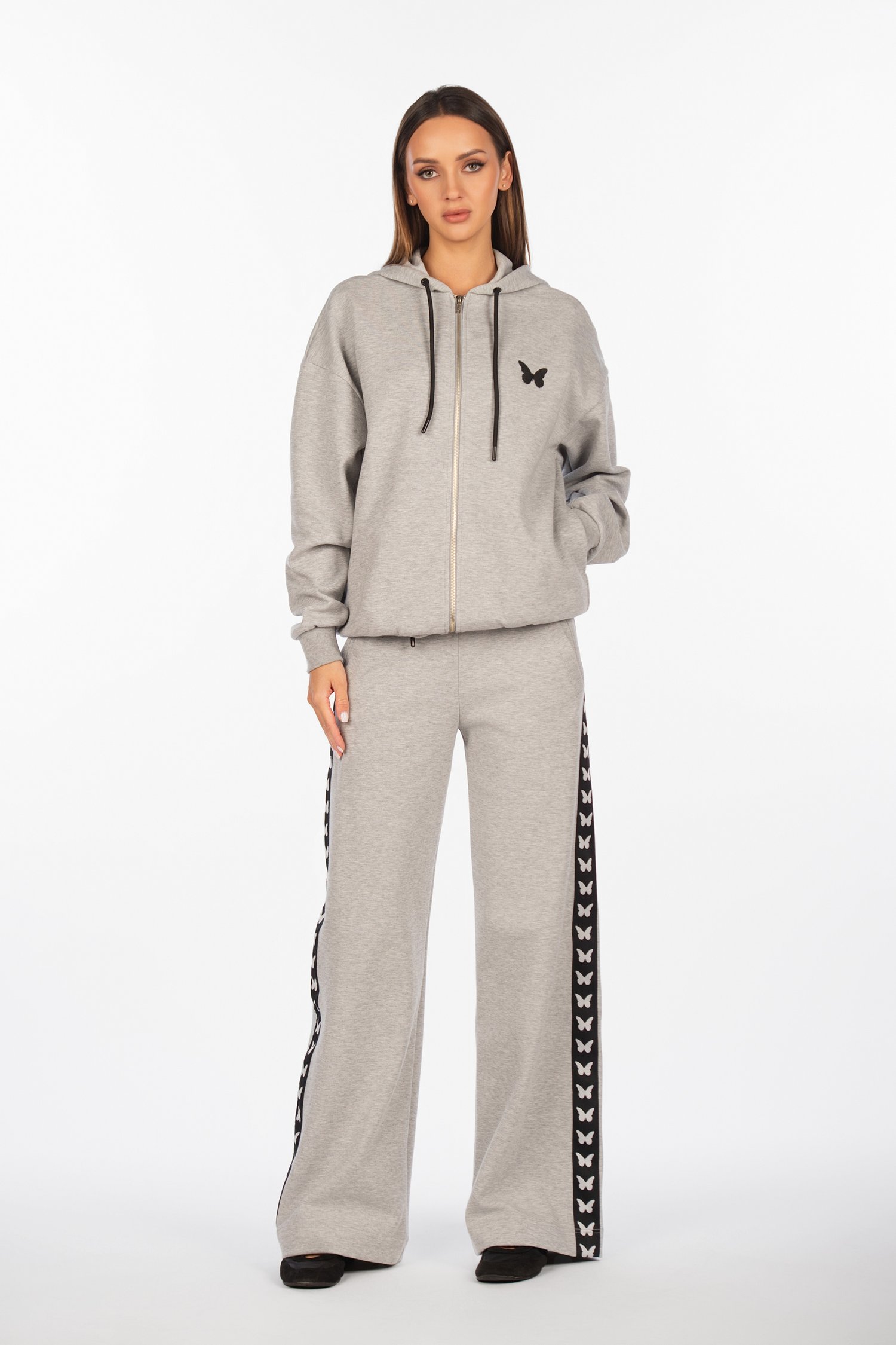 Kelnės su šukuotine medvilne ir kišenėmis "A. Kuzmickaitė"