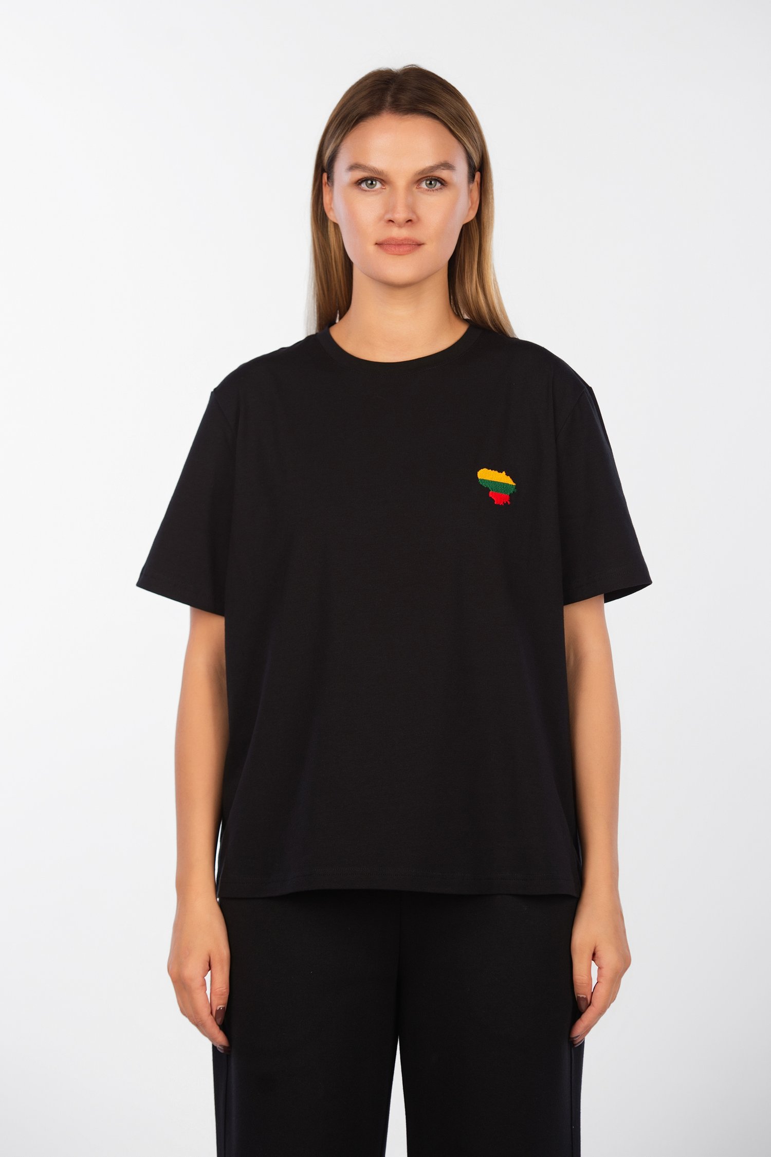 Šukuotinės medvilnės marškinėliai