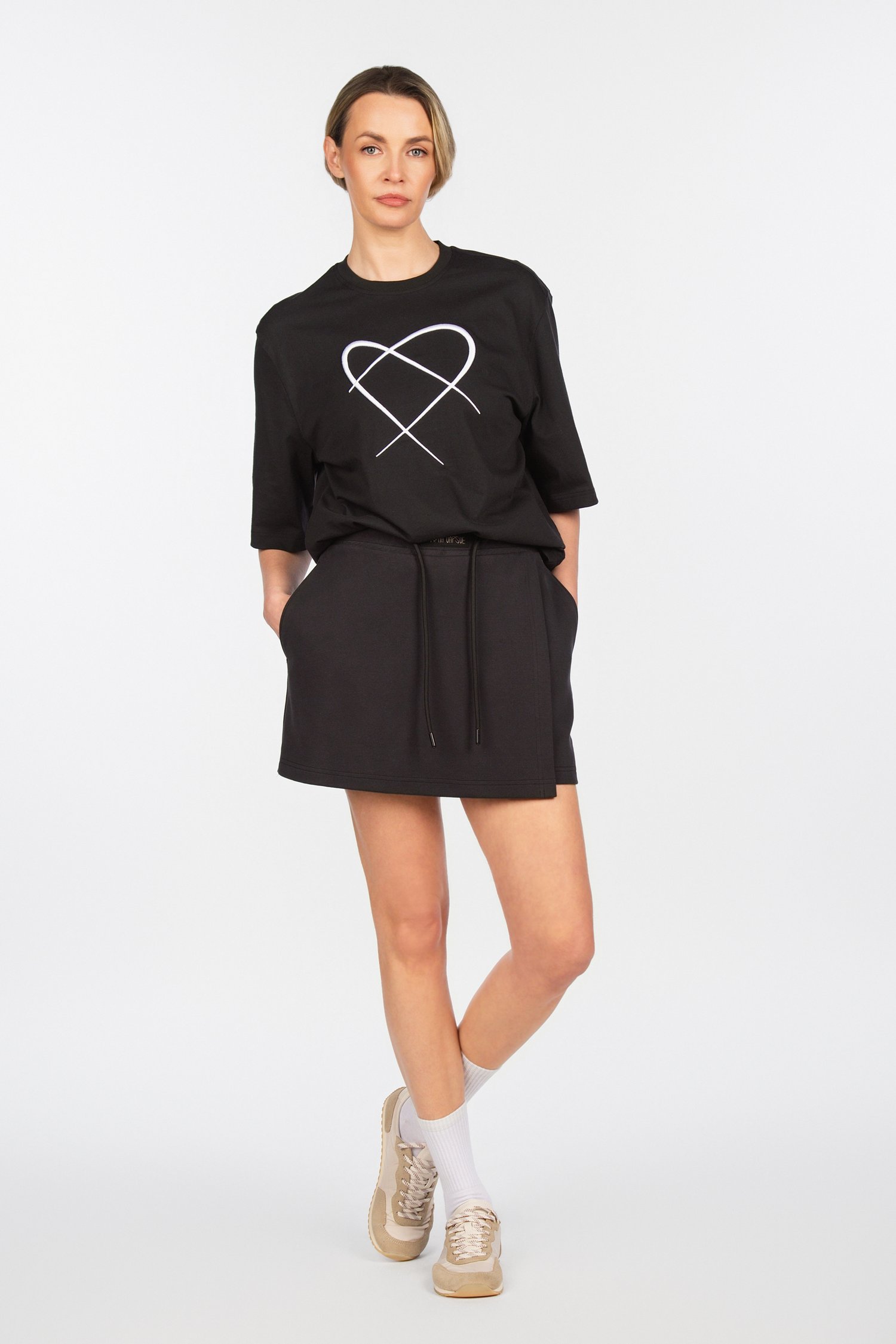 Sijonšorčiai su šukuotine medvilne ir kišenėmis "Diana Vapsvė"