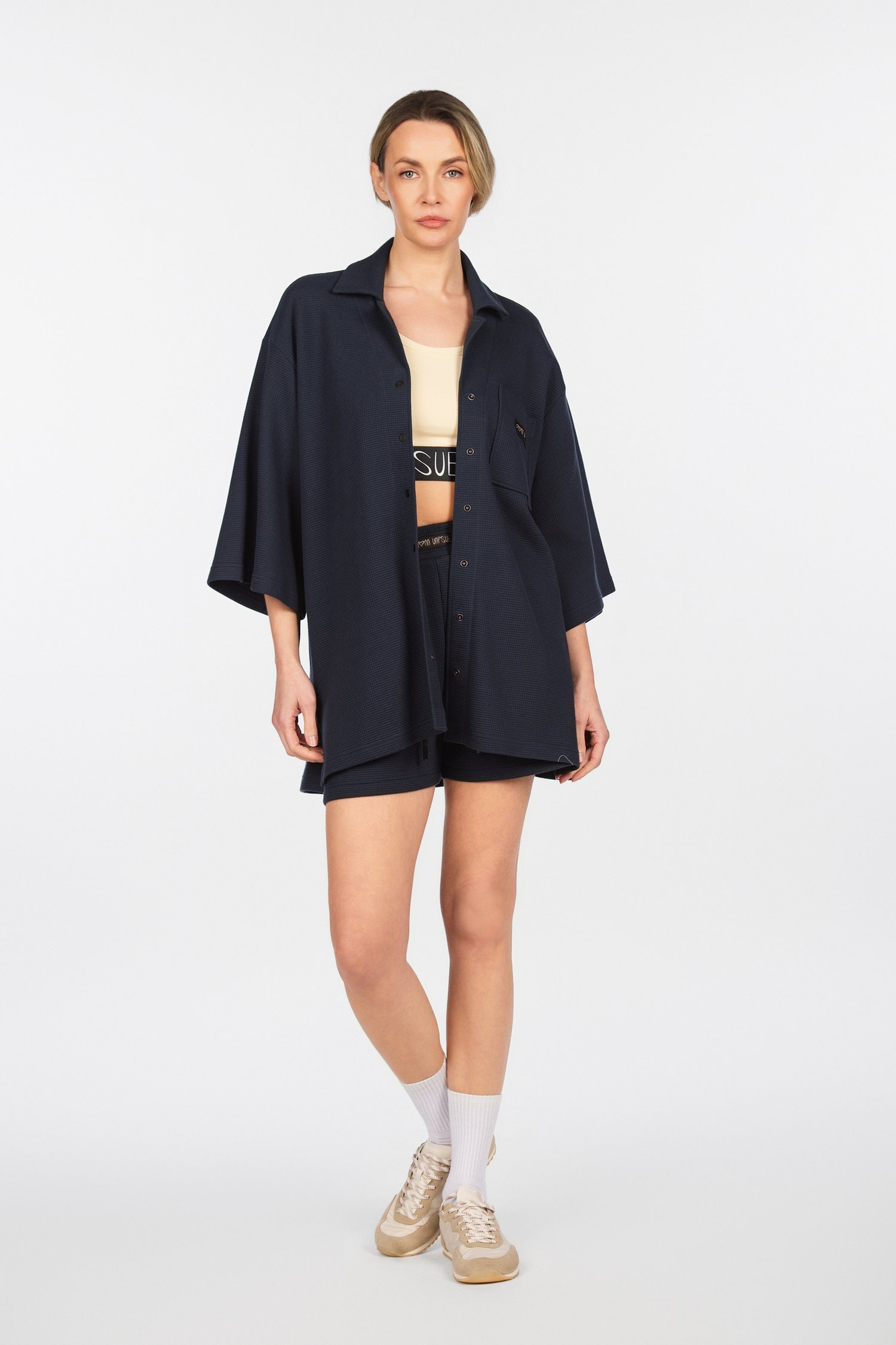 Šukuotinės medvilnės marškinėliai su spaudėmis "Diana Vapsvė"