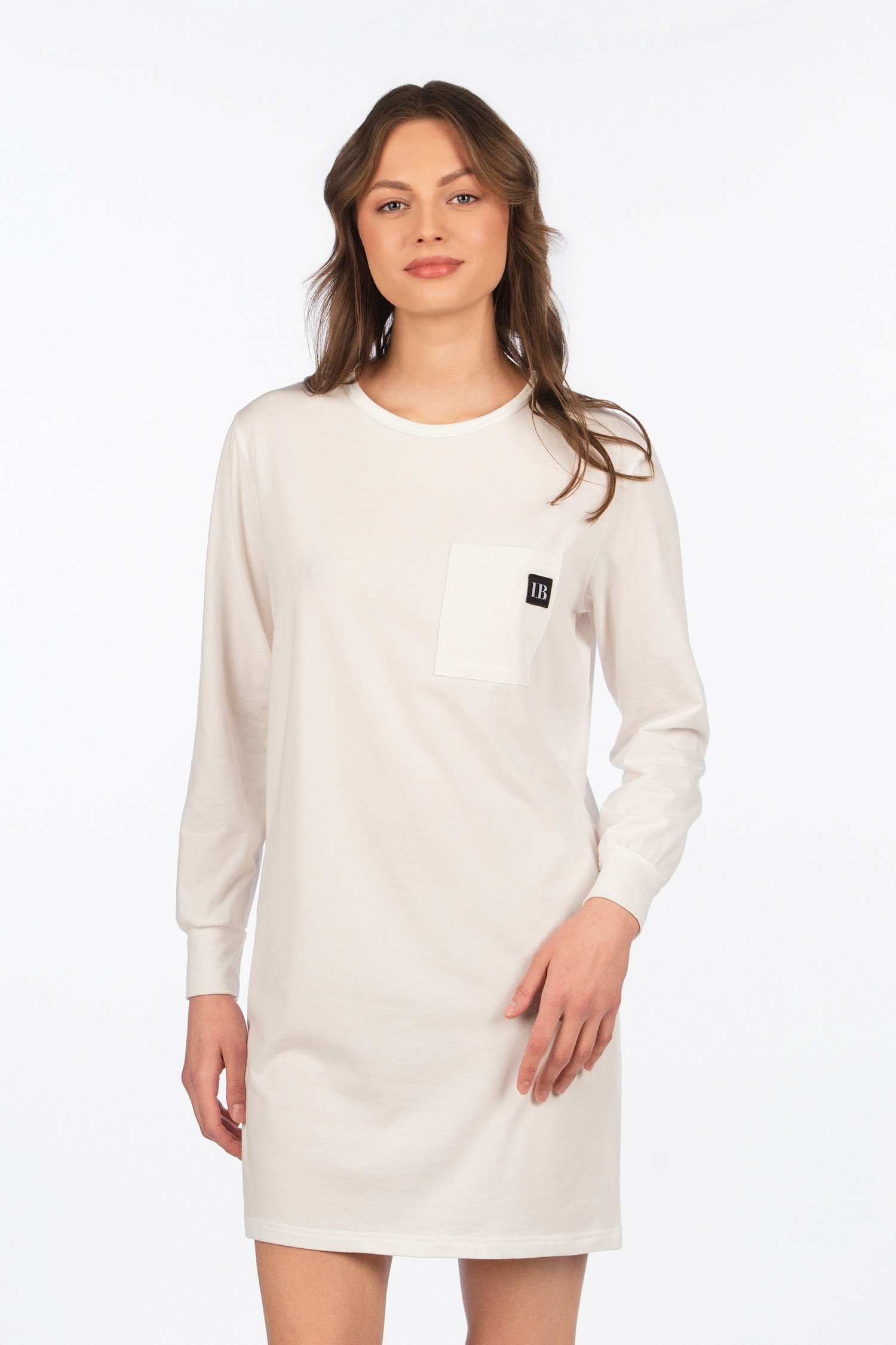 Šukuotinės medvilnės miego - namų suknelė "Indrė Bareikienė"