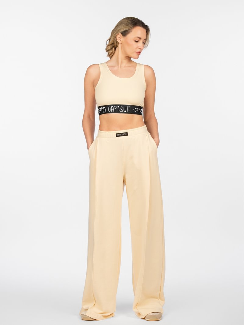 Šukuotinės medvilnės kelnės su kišenėmis 168 cm. ūgiui "Diana Vapsvė"