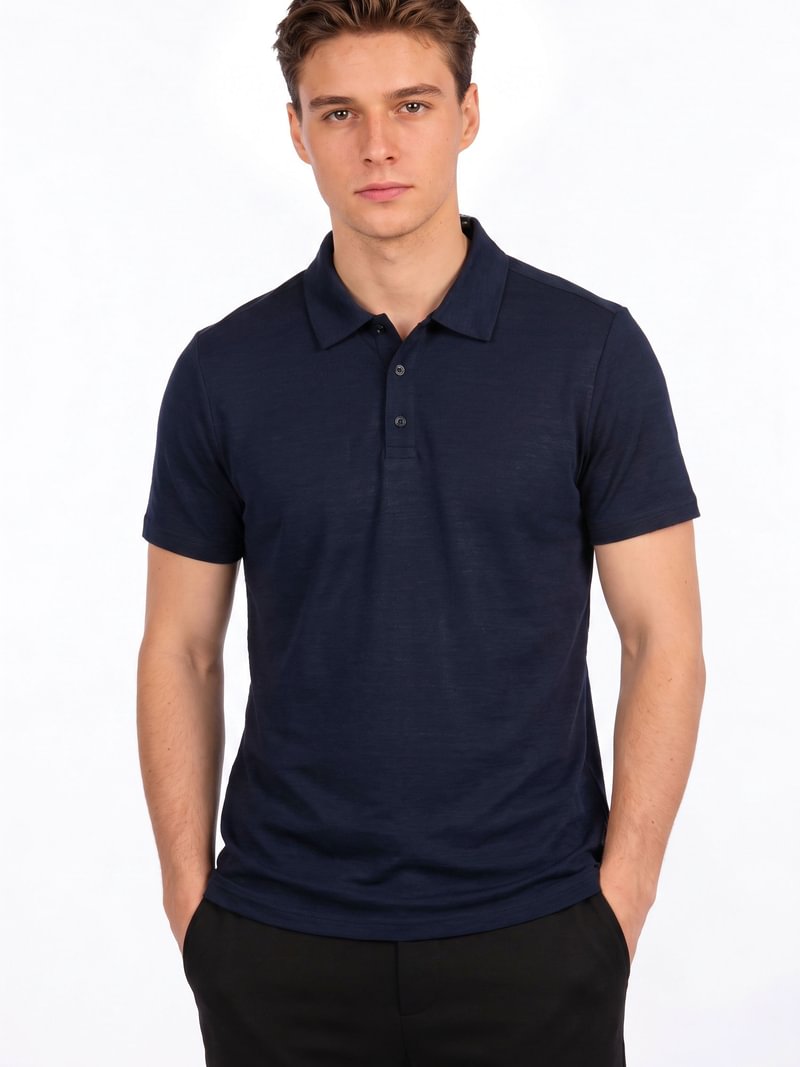 Premium merino vilnos polo marskineliai