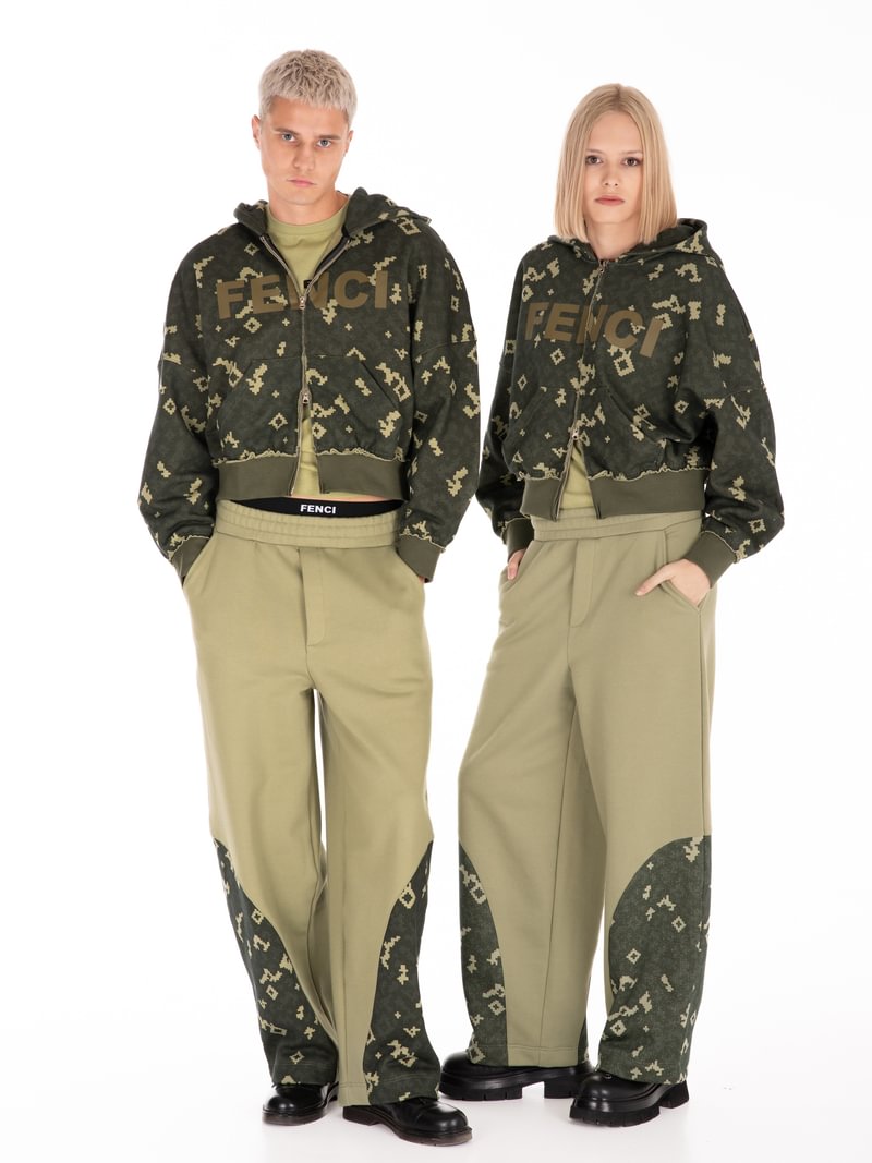 UNISEX šukuotinės medvilnės kelnės su kišenėmis "Raimedas Latvys"